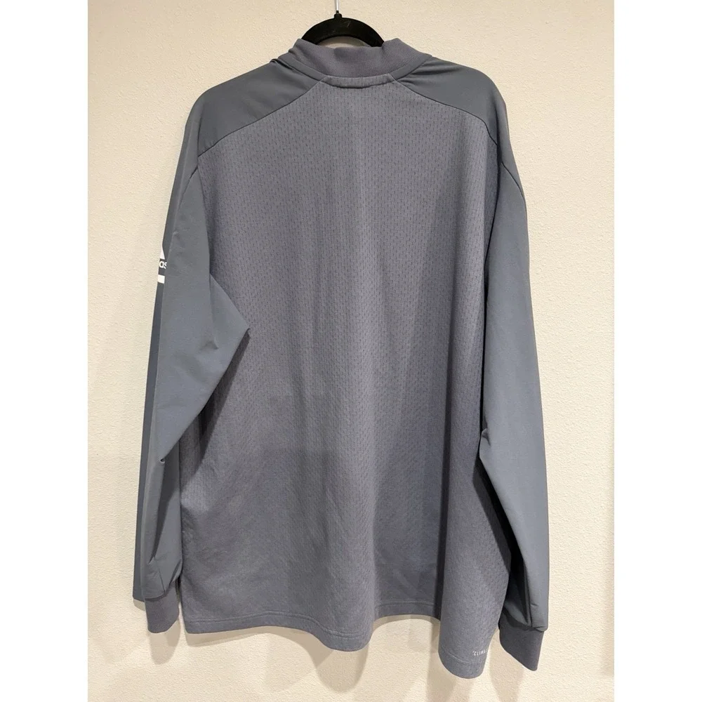 Adidas Team Warm-Up Jacket Mens 2XL Climalite‎ Full Zip Gray Mesh Logo